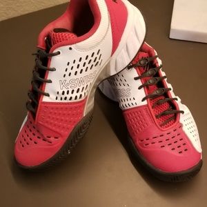 K-Swiss Red & White Unisex Athletic Shoes